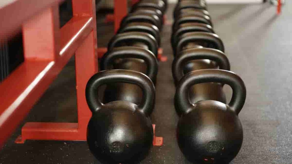 kettlebell and barbell
